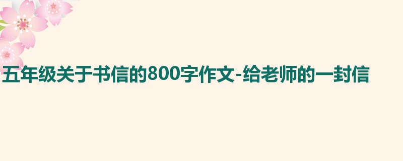 五年级关于书信的800字作文-给老师的一封信