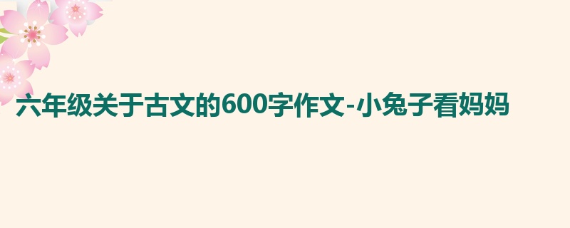 六年级关于古文的600字作文-小兔子看妈妈