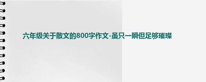 六年级关于散文的800字作文-虽只一瞬但足够璀璨