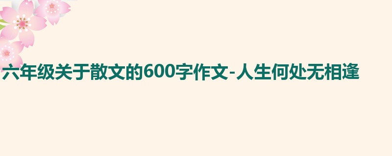 六年级关于散文的600字作文-人生何处无相逢