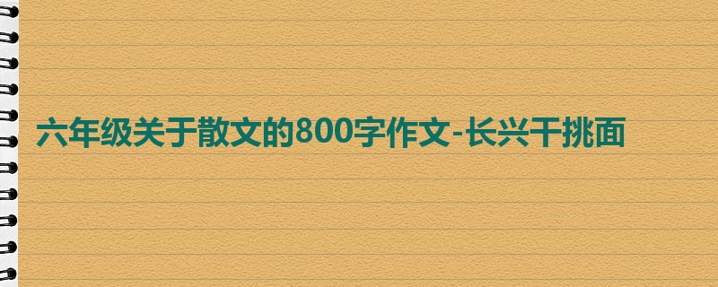 六年级关于散文的800字作文-长兴干挑面
