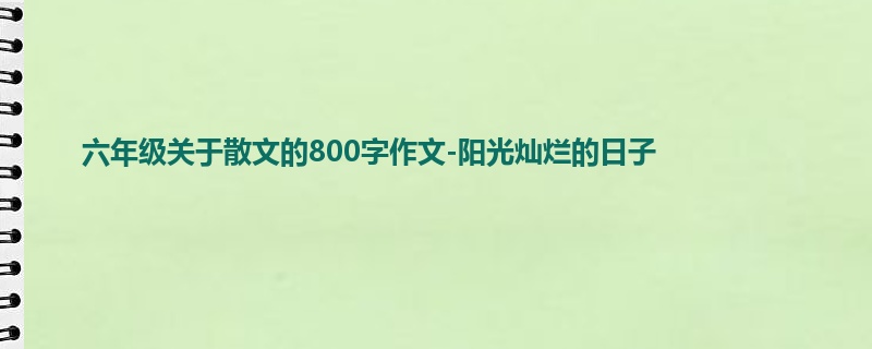 六年级关于散文的800字作文-阳光灿烂的日子