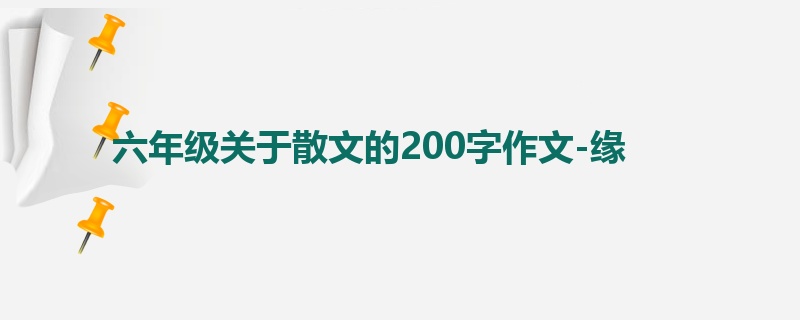 六年级关于散文的200字作文-缘
