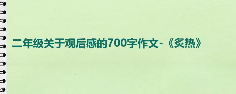 二年级关于观后感的700字作文-《炙热》