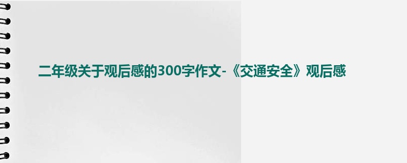 二年级关于观后感的300字作文-《交通安全》观后感