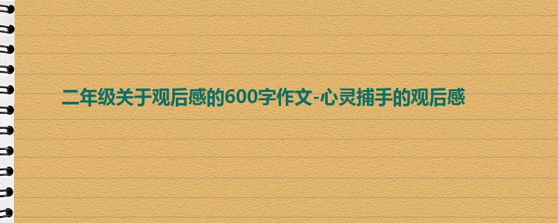 二年级关于观后感的600字作文-心灵捕手的观后感