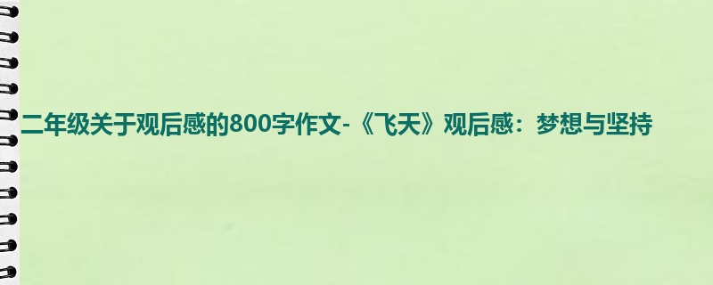 二年级关于观后感的800字作文-《飞天》观后感:梦想与坚持