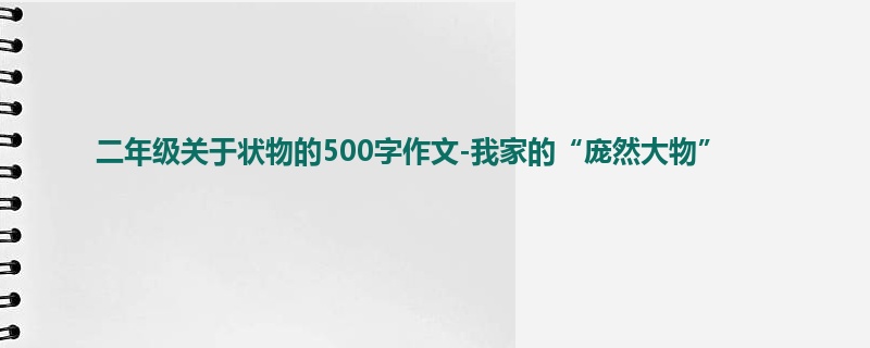 二年级关于状物的500字作文-我家的“庞然大物”