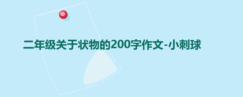 二年级关于状物的200字作文-小刺球