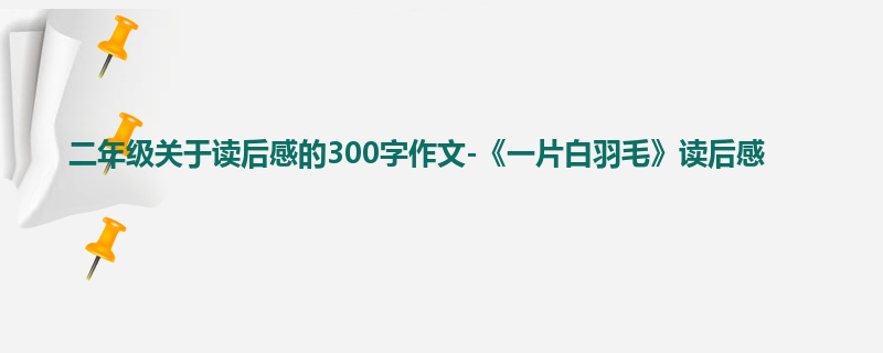 二年级关于读后感的300字作文-《一片白羽毛》读后感