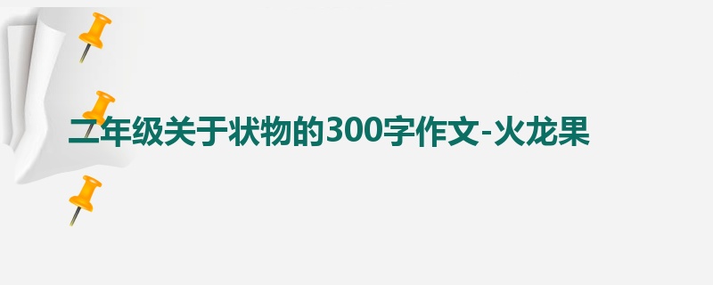 二年级关于状物的300字作文-火龙果