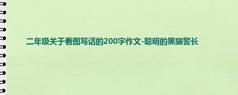 二年级关于看图写话的200字作文-聪明的黑猫警长