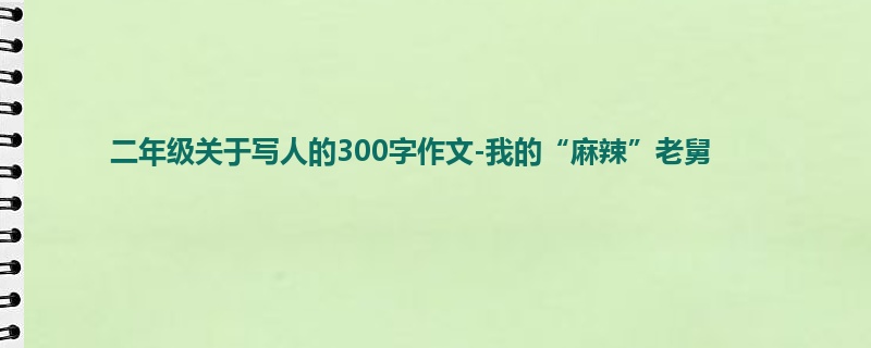 二年级关于写人的300字作文-我的“麻辣”老舅