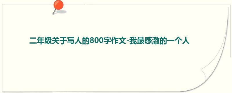 二年级关于写人的800字作文-我最感激的一个人