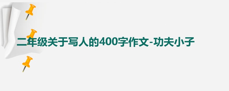 二年级关于写人的400字作文-功夫小子