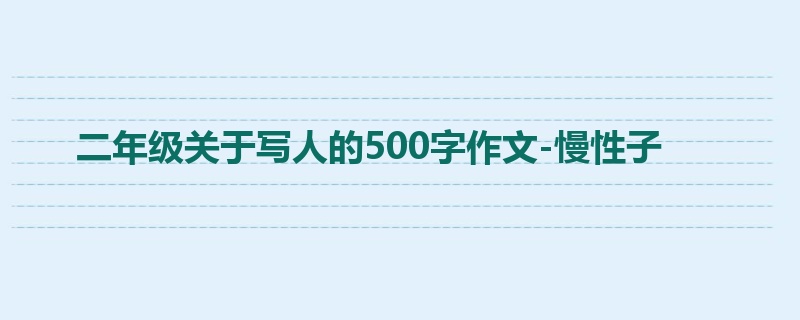 二年级关于写人的500字作文-慢性子