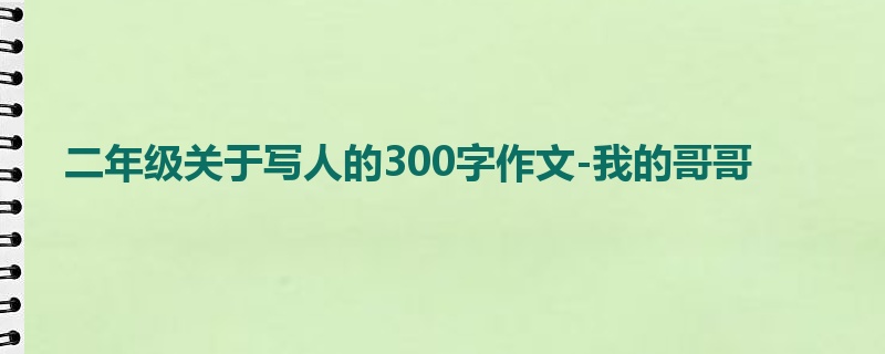 二年级关于写人的300字作文-我的哥哥