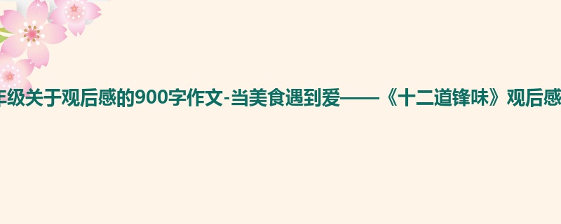 六年级关于观后感的900字作文-当美食遇到爱——《十二道锋味》观后感