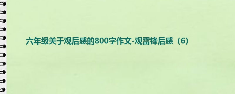 六年级关于观后感的800字作文-观雷锋后感(6)