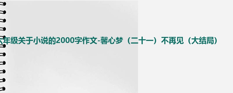 六年级关于小说的2000字作文-馨心梦(二十一)不再见(大结局)