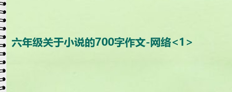 六年级关于小说的700字作文-网络<1>