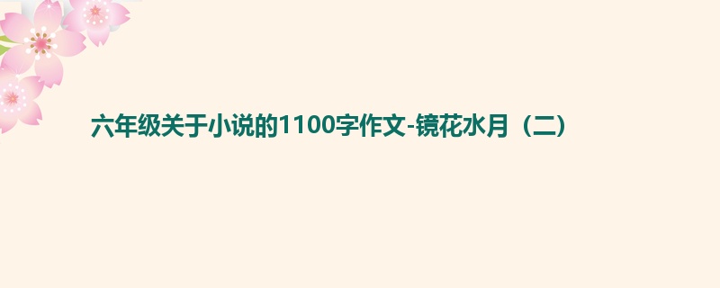 六年级关于小说的1100字作文-镜花水月(二)
