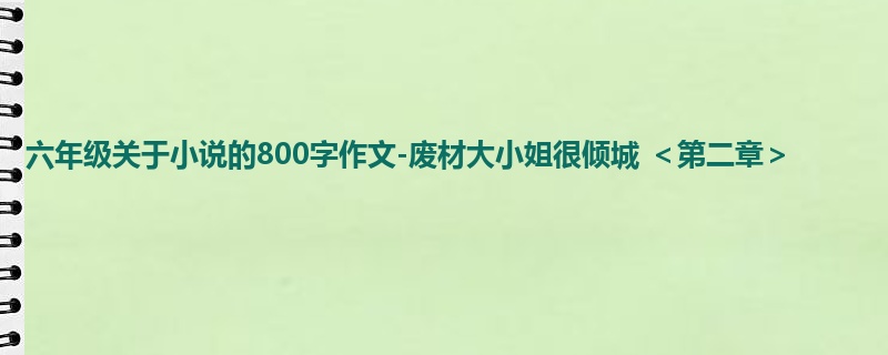 六年级关于小说的800字作文-废材大小姐很倾城 <第二章>