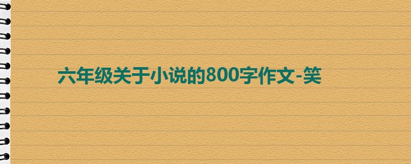六年级关于小说的800字作文-笑