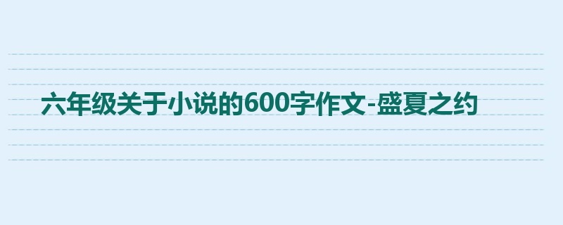 六年级关于小说的600字作文-盛夏之约
