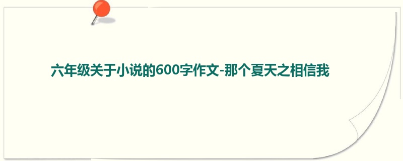 六年级关于小说的600字作文-那个夏天之相信我