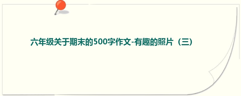 六年级关于期末的500字作文-有趣的照片(三)