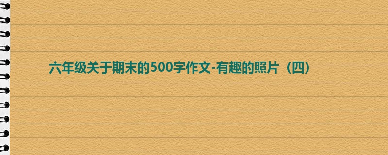 六年级关于期末的500字作文-有趣的照片(四)