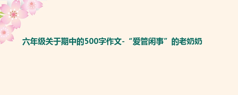 六年级关于期中的500字作文-“爱管闲事”的老奶奶