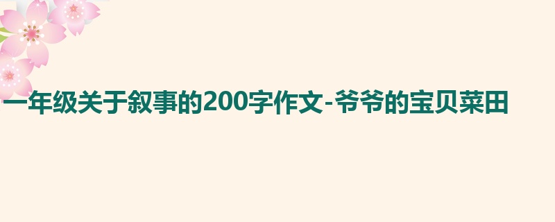 一年级关于叙事的200字作文-爷爷的宝贝菜田