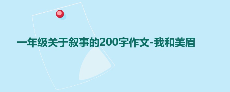 一年级关于叙事的200字作文-我和美眉