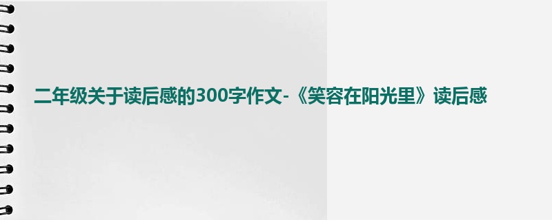 二年级关于读后感的300字作文-《笑容在阳光里》读后感