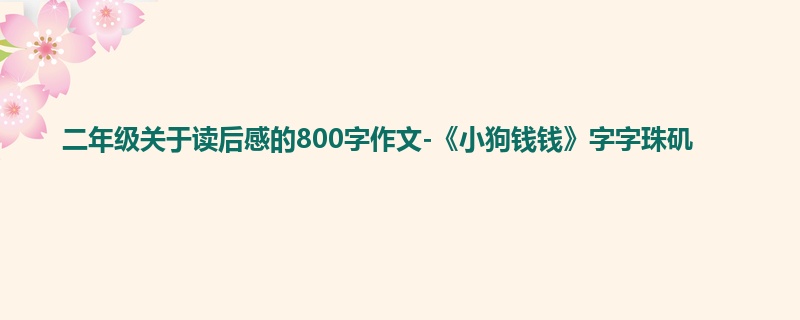 二年级关于读后感的800字作文-《小狗钱钱》字字珠矶