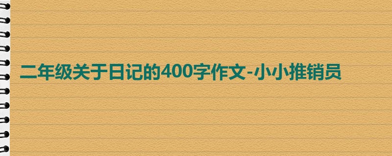 二年级关于日记的400字作文-小小推销员