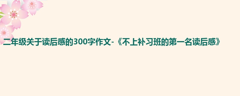 二年级关于读后感的300字作文-《不上补习班的第一名读后感》