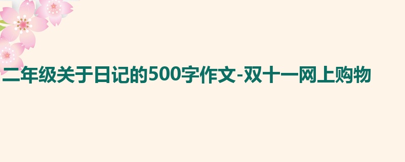二年级关于日记的500字作文-双十一网上购物