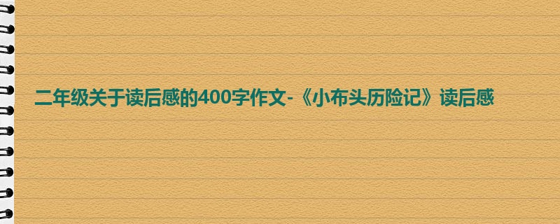 二年级关于读后感的400字作文-《小布头历险记》读后感