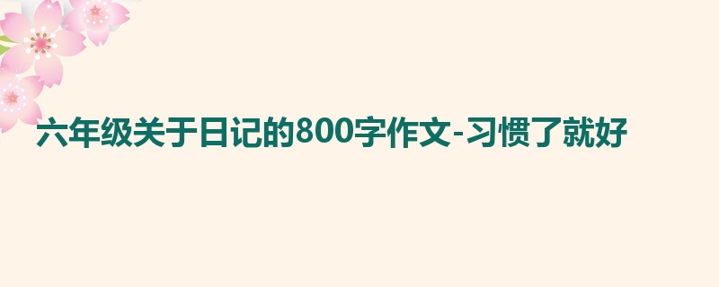 六年级关于日记的800字作文-习惯了就好
