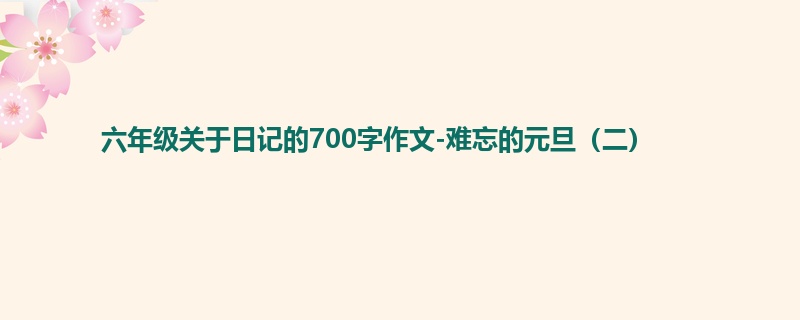 六年级关于日记的700字作文-难忘的元旦(二)