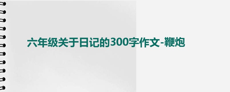 六年级关于日记的300字作文-鞭炮