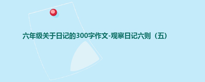 六年级关于日记的300字作文-观察日记六则(五)
