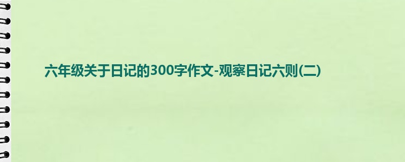 六年级关于日记的300字作文-观察日记六则(二)