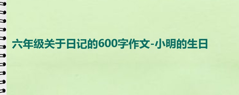 六年级关于日记的600字作文-小明的生日