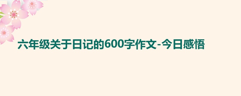 六年级关于日记的600字作文-今日感悟