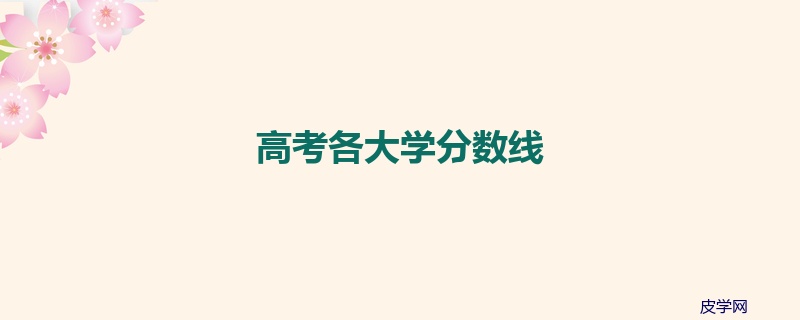 高考各大学分数线