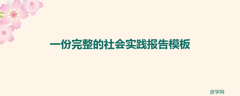 一份完整的社会实践报告模板